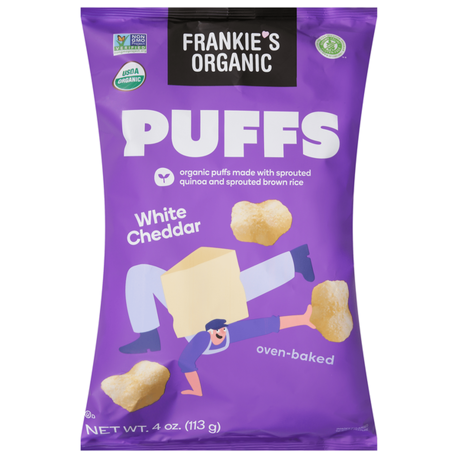 Frankie&rsquo;s Organic Puffs, White Cheddar, Oven-Baked (4 oz) Delivery 