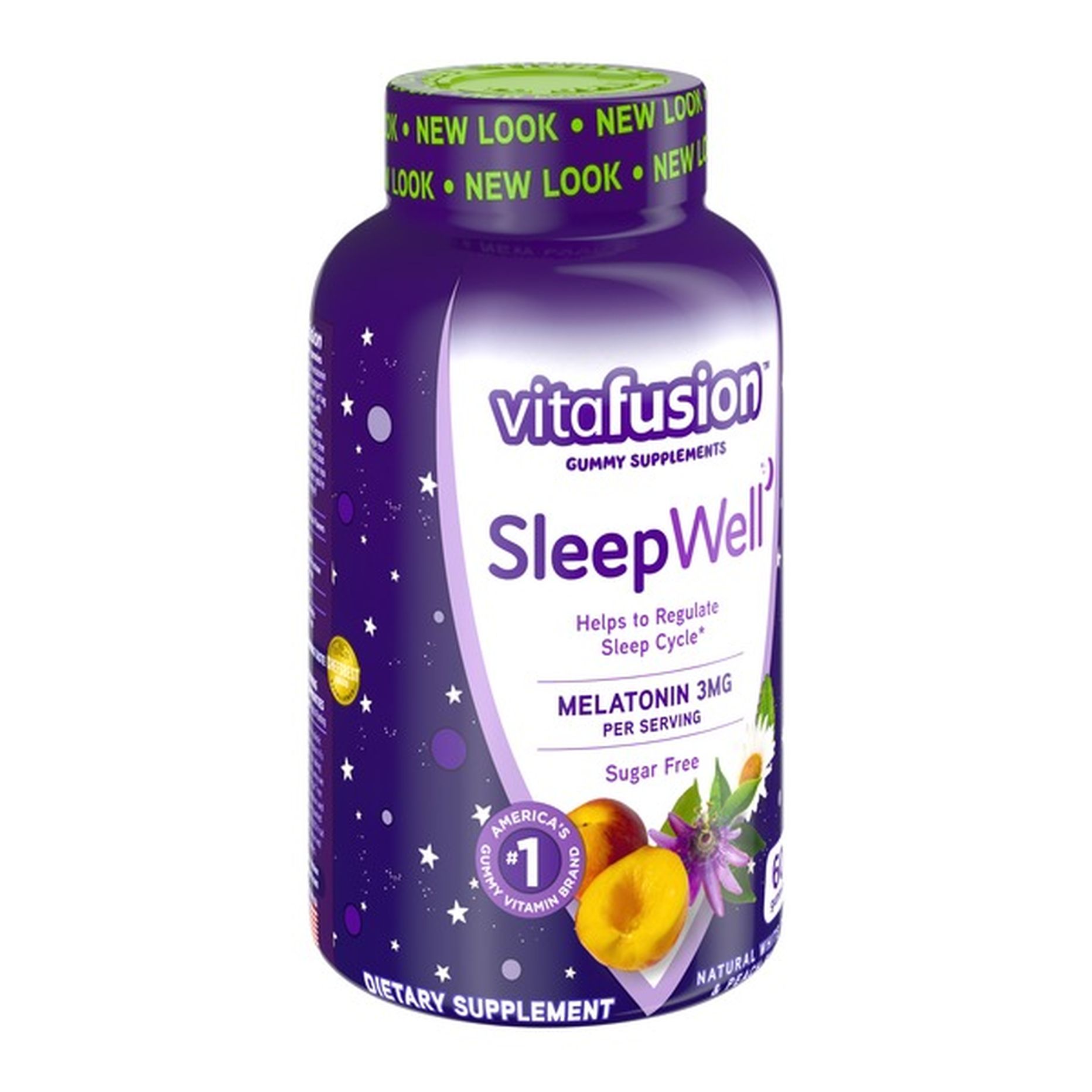 VitaFusion SleepWell Melatonin Sugar Free Dietary Supplement Gummies ...