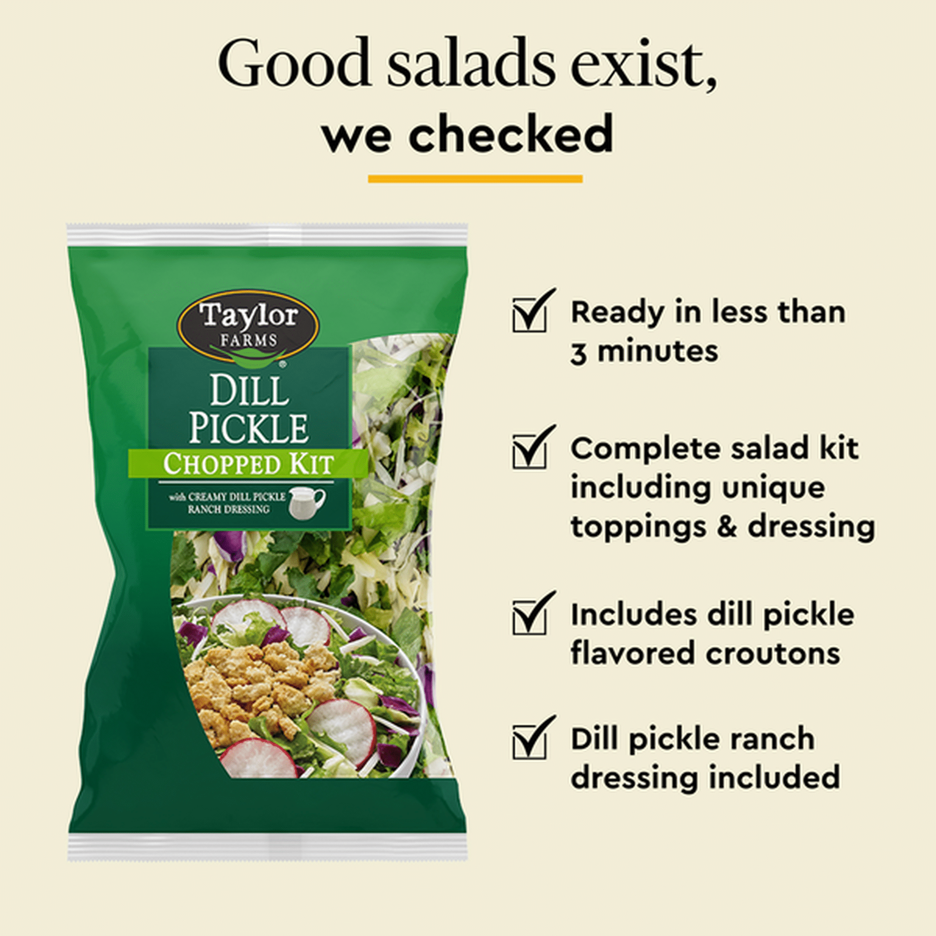 Taylor Farms Dill Pickle Chopped Salad Kit 1175 Oz Delivery Or Pickup Near Me Instacart 5705