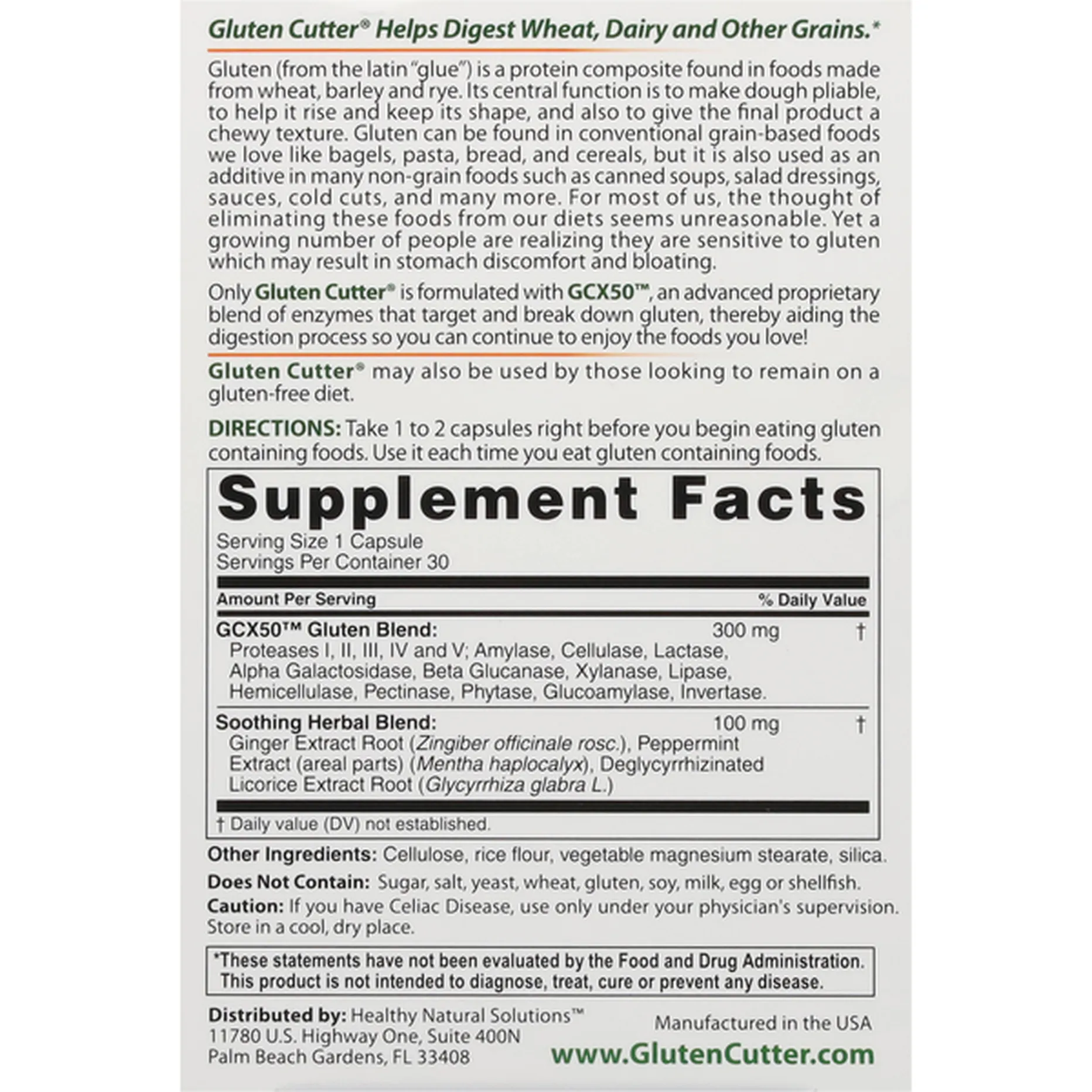 Gluten Cutter Gluten Digestive Formula, Capsules 20 ct Delivery ...