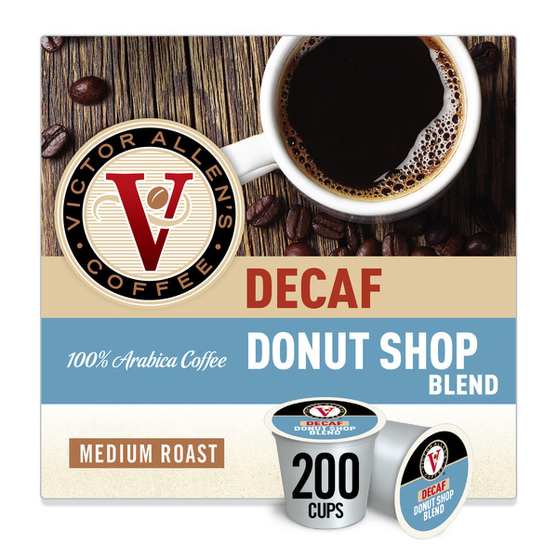 Victor Allen's Coffee Decaf Donut Shop Blend, Medium Roast, Single ...