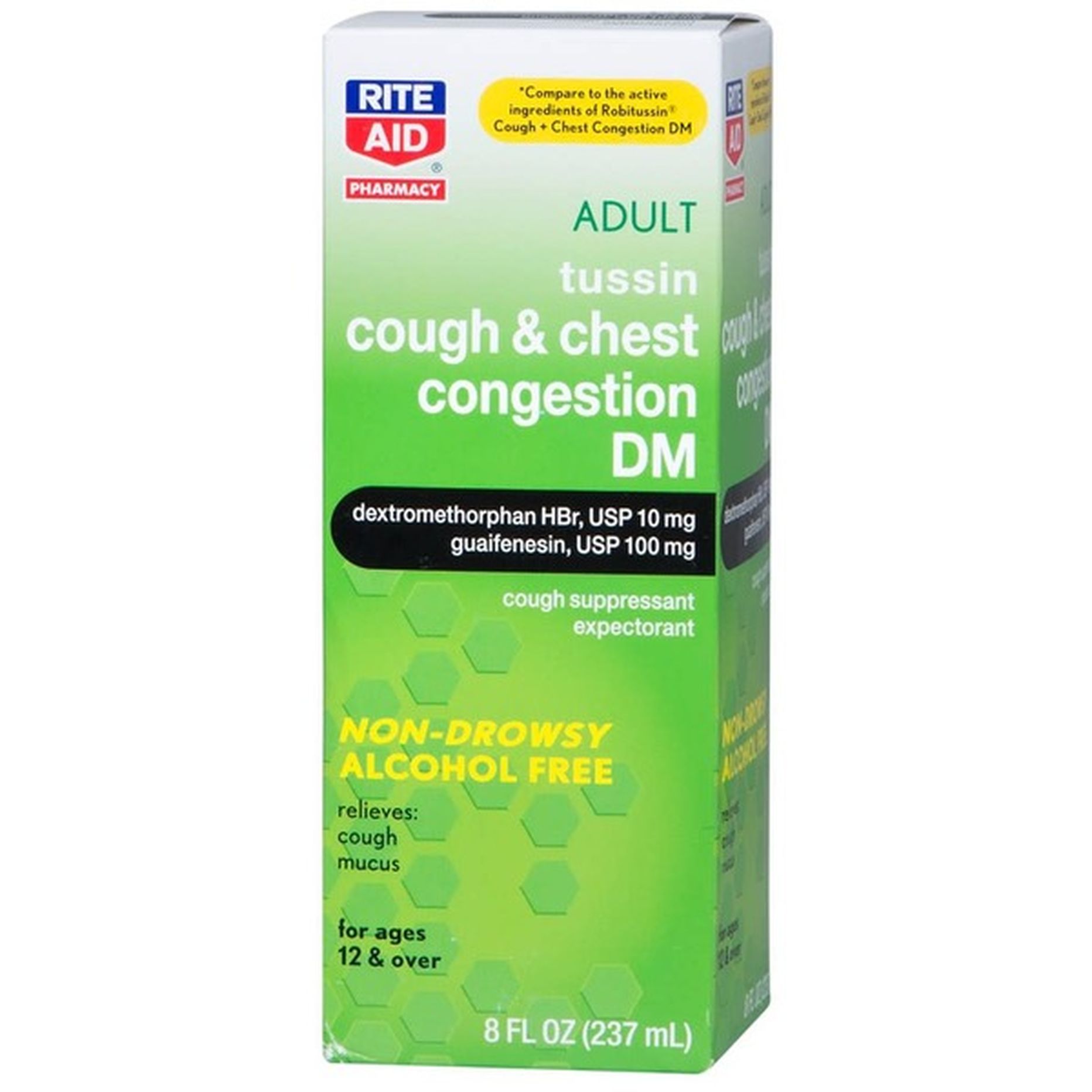 Rite Aid Non-drowsy Alcohol Free Adult Tussin Cough & Chest Congestion ...