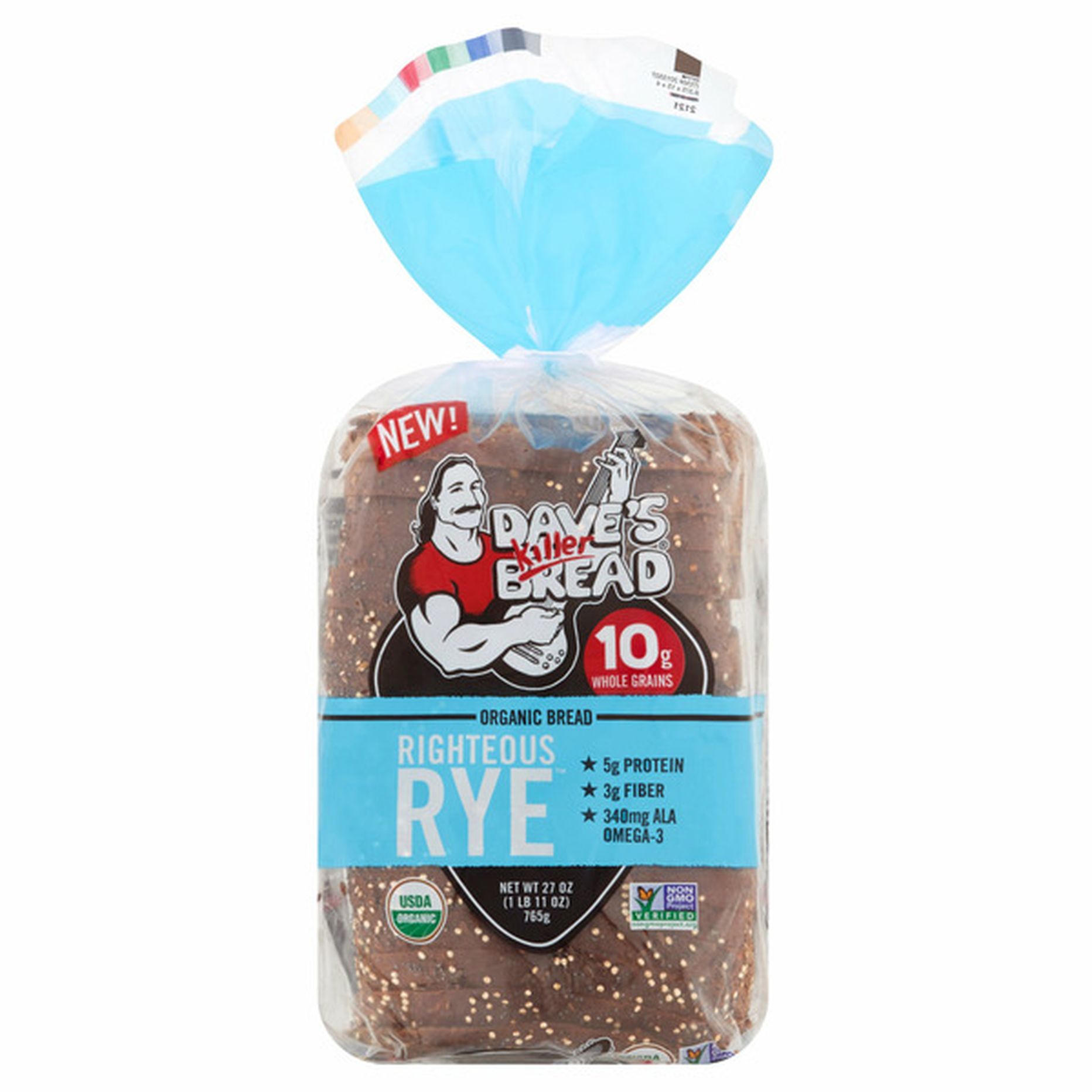 Dave's Killer Bread Righteous Rye Bread, Organic Rye Bread, 27 oz Loaf ...