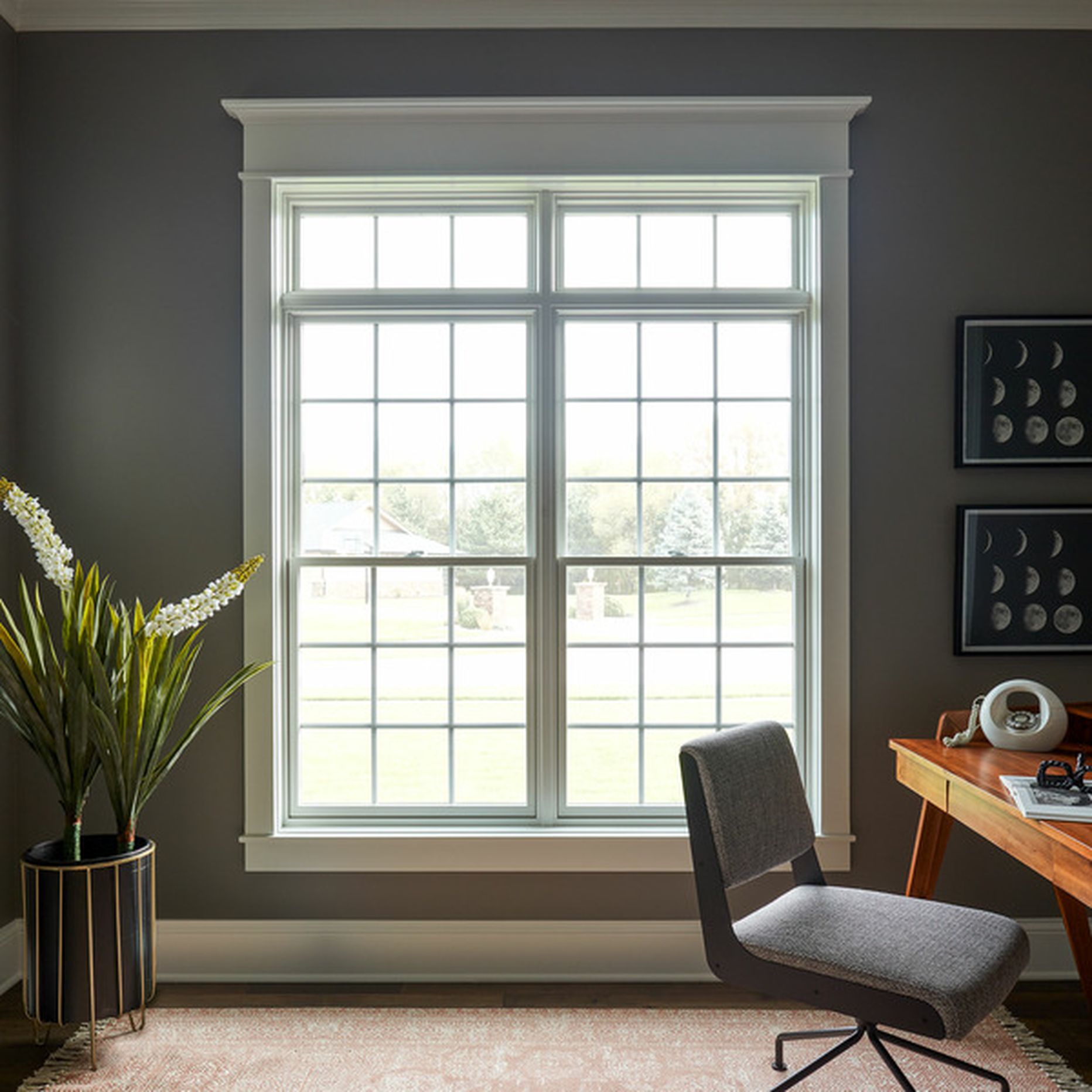 Pella Sndf Lifestyle Series Double-hung Window - Black & White, 37 X 65 