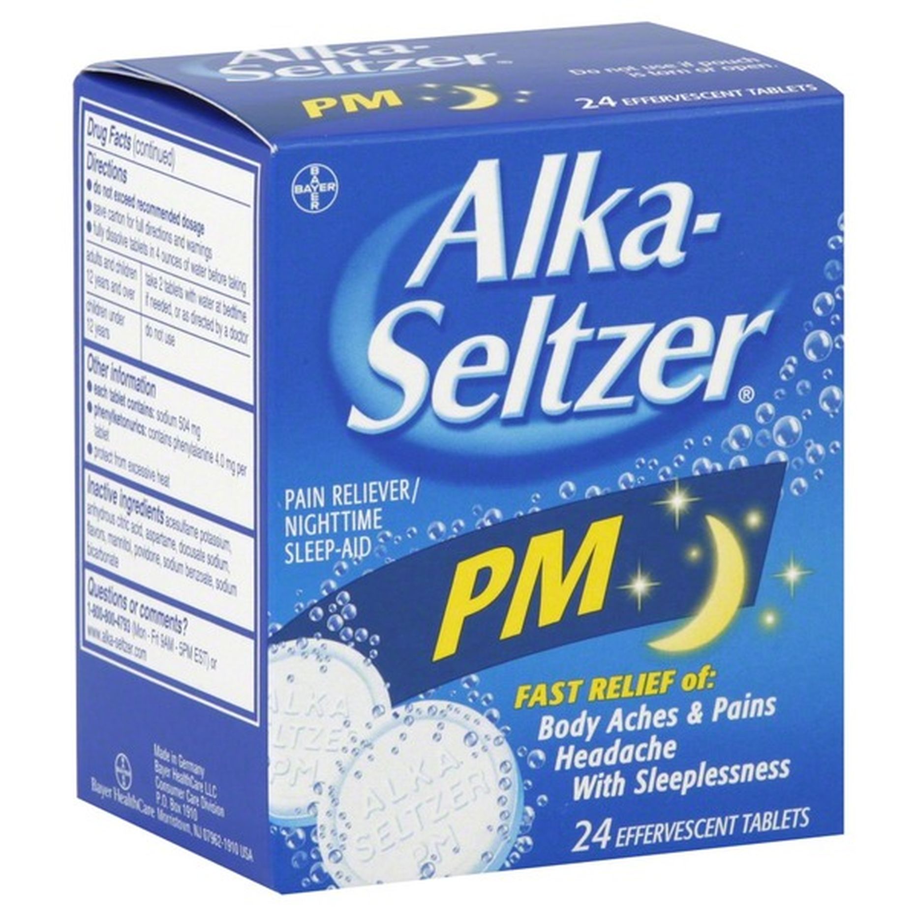 Alka-Seltzer Pain Reliever/Nighttime Sleep-Aid, Effervescent Tablets (24  ct) Delivery or Pickup Near Me - Instacart