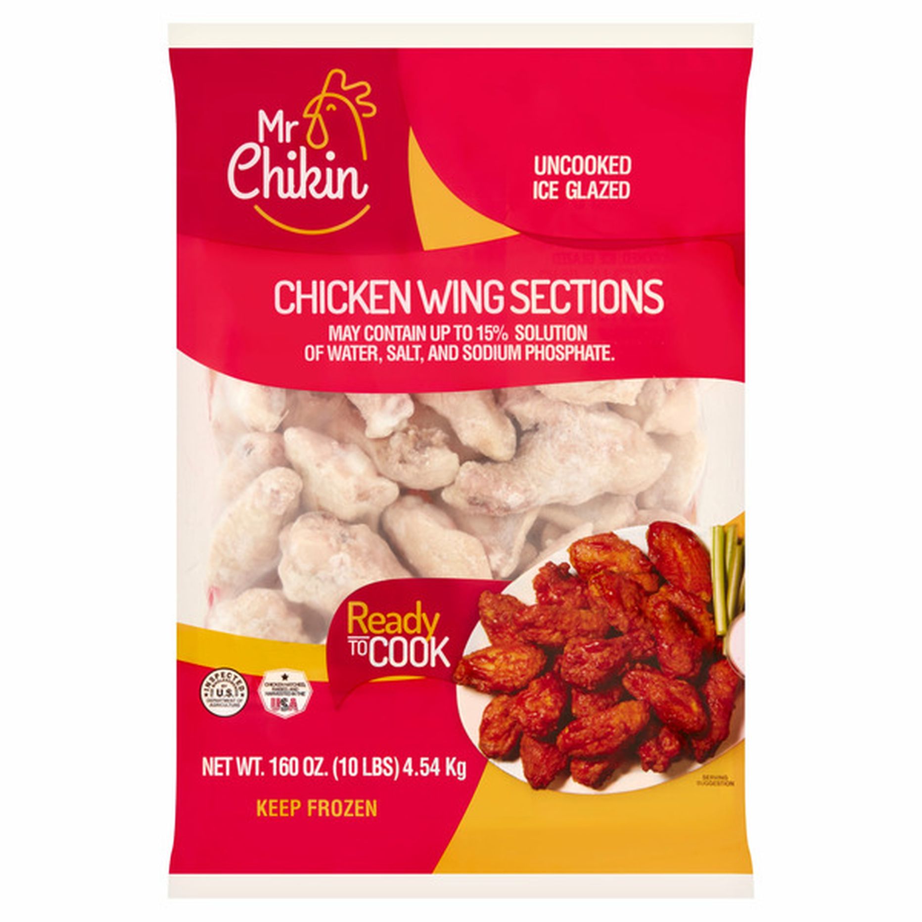 Mr Chikin Uncooked Ice Glazed Chicken Wing Sections (160 oz) Delivery ...