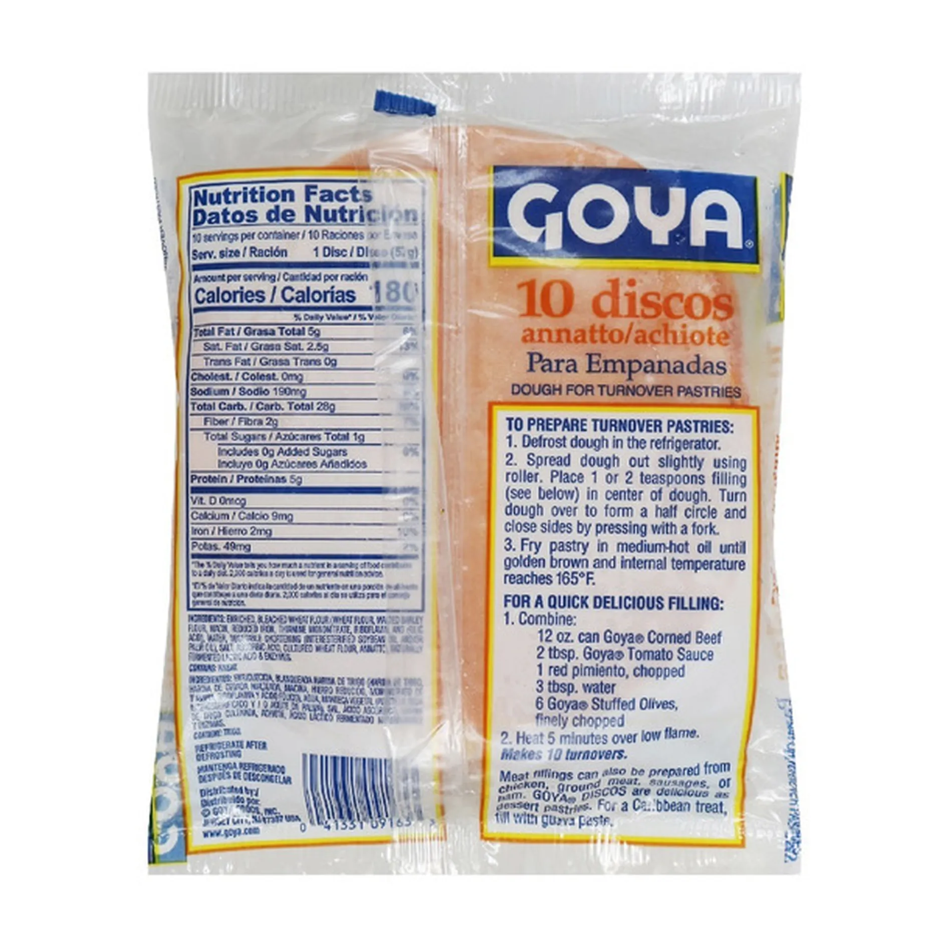 Goya Empanada Dough Discs For Turnover Pastries With Annatto 20 Oz Delivery Or Pickup Near Me 8847