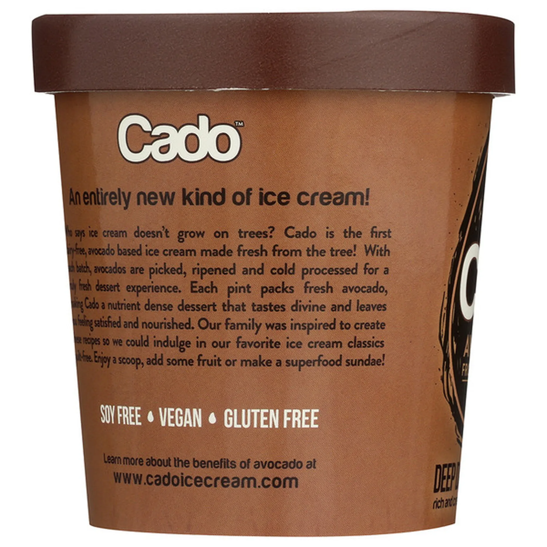 Cado Avocado Avocado Based Dairy Free Ice Cream Deep Dark Chocolate 1 Pt Delivery Or Pickup 6958