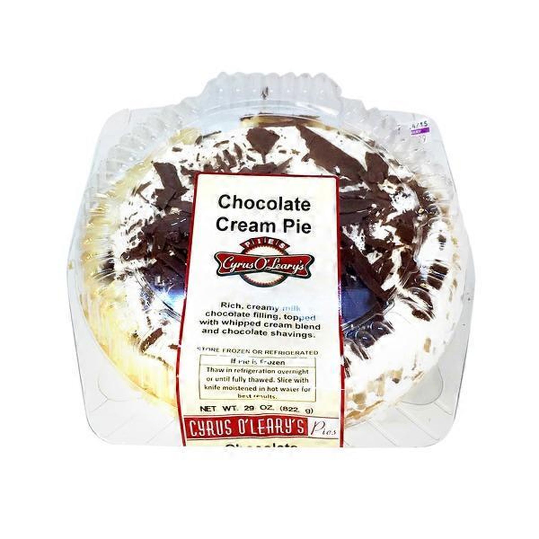 Cyrus O Learys Pies Chocolate Cream Pie 29 Oz Delivery Or Pickup Near Me Instacart 2656