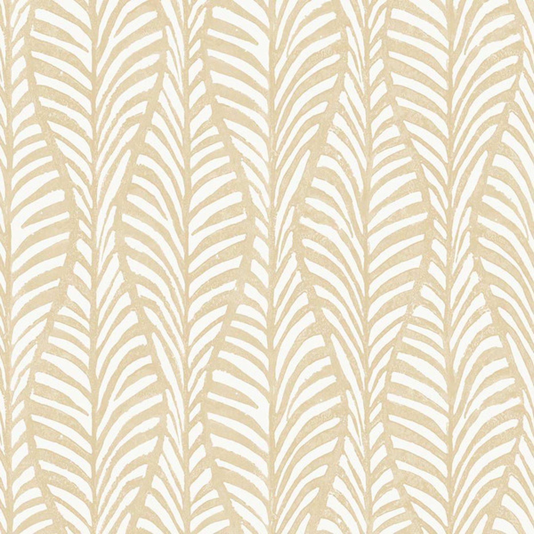 Tempaper Block Print Leaves Clay Peel & Stick Wallpaper White (1 each