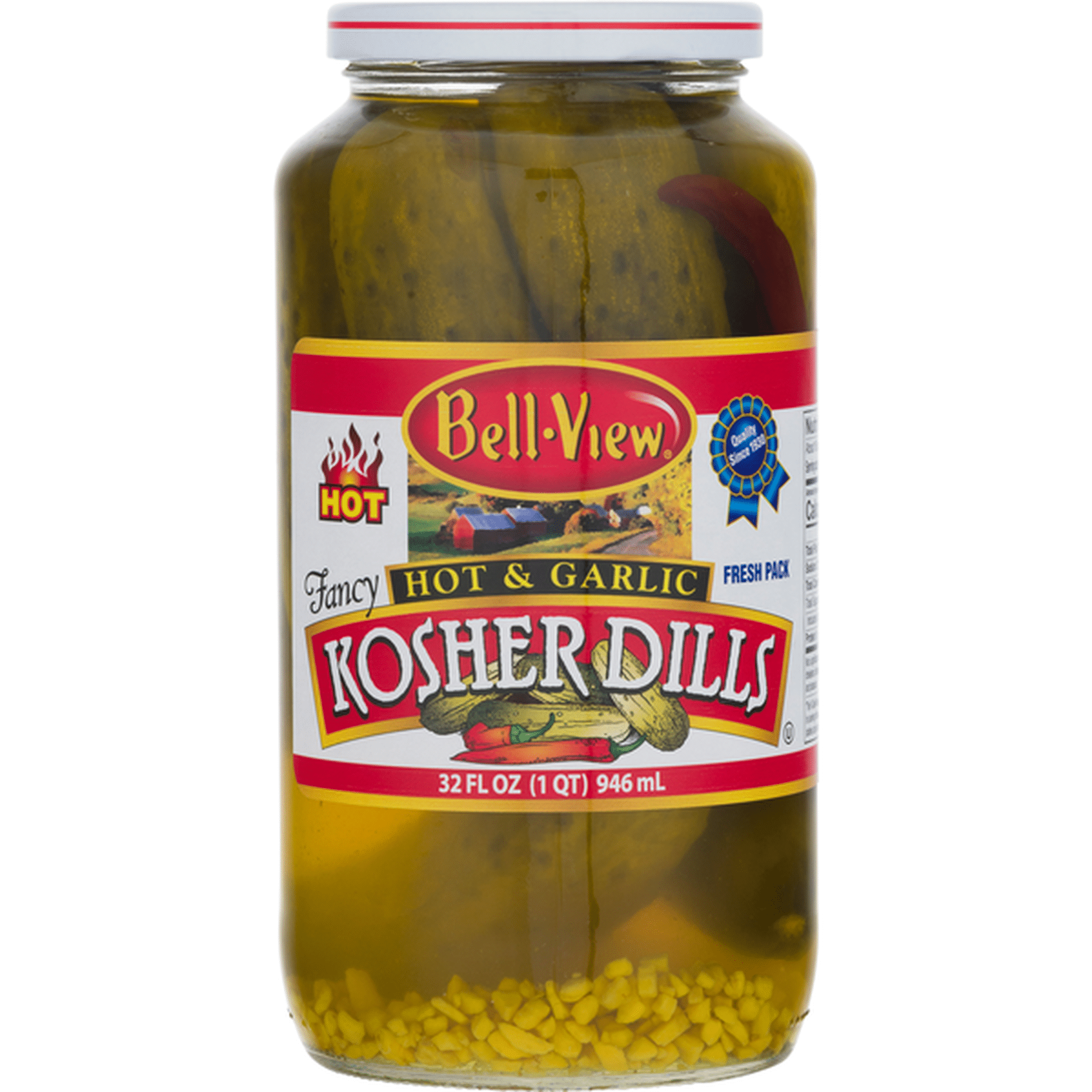 Bell-View Pickles, Kosher Dills, Hot & Garlic (32 Fl Oz) Delivery Or ...