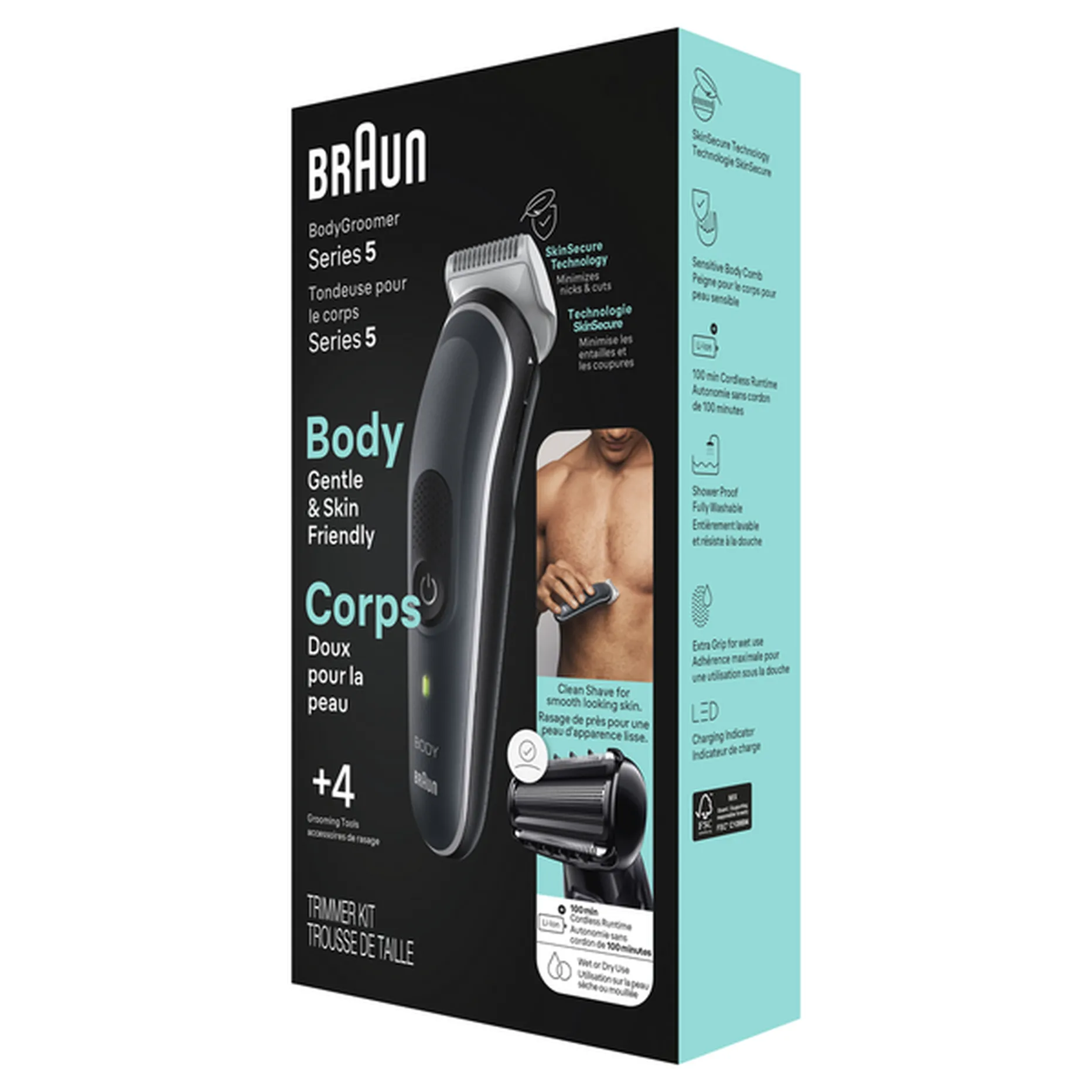 Braun Body Groomer Series 5 5360, Body Groomer for Men, Gentle Full