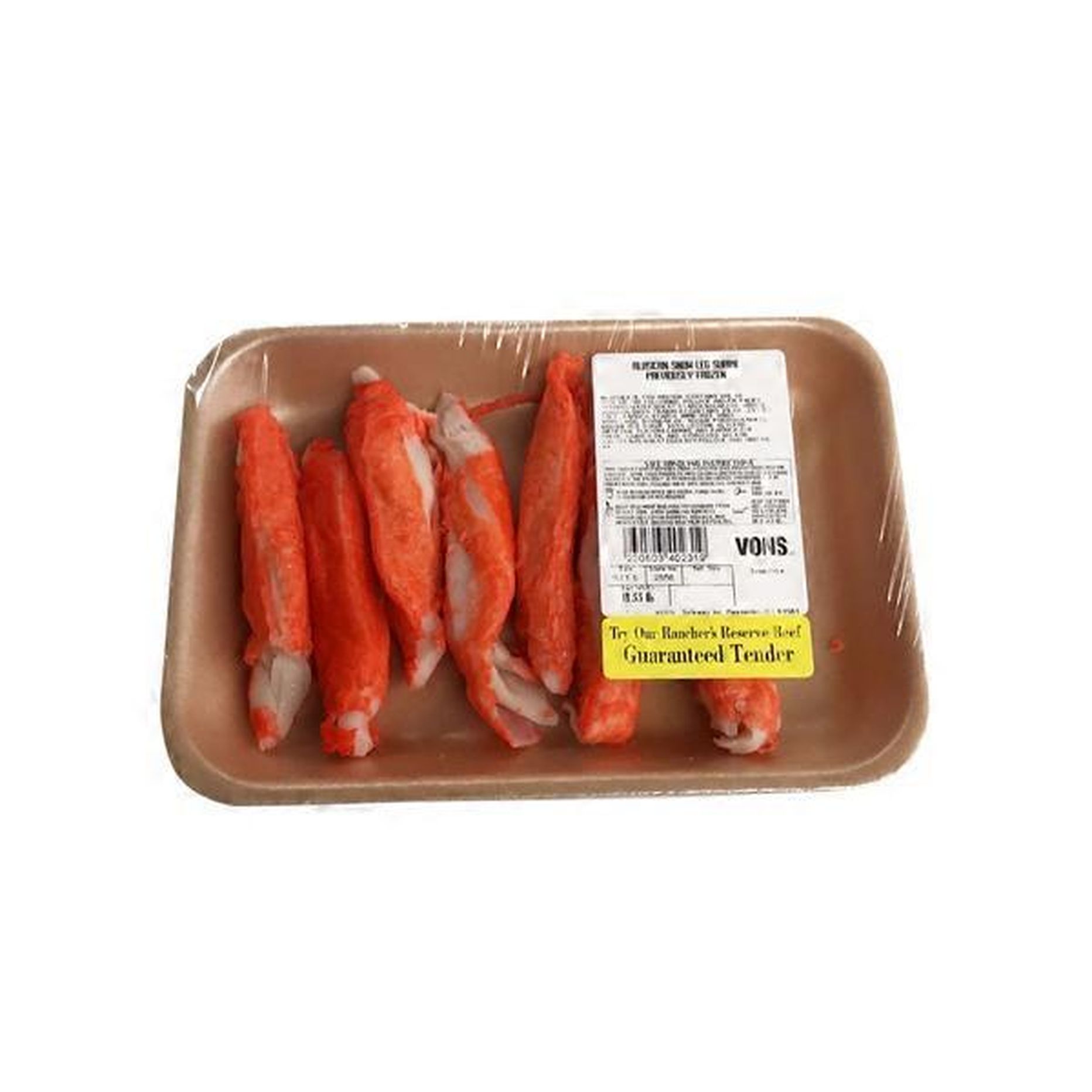 Previously Frozen Surimi Alk Flavored Snow Crab Legs (per lb) Delivery ...