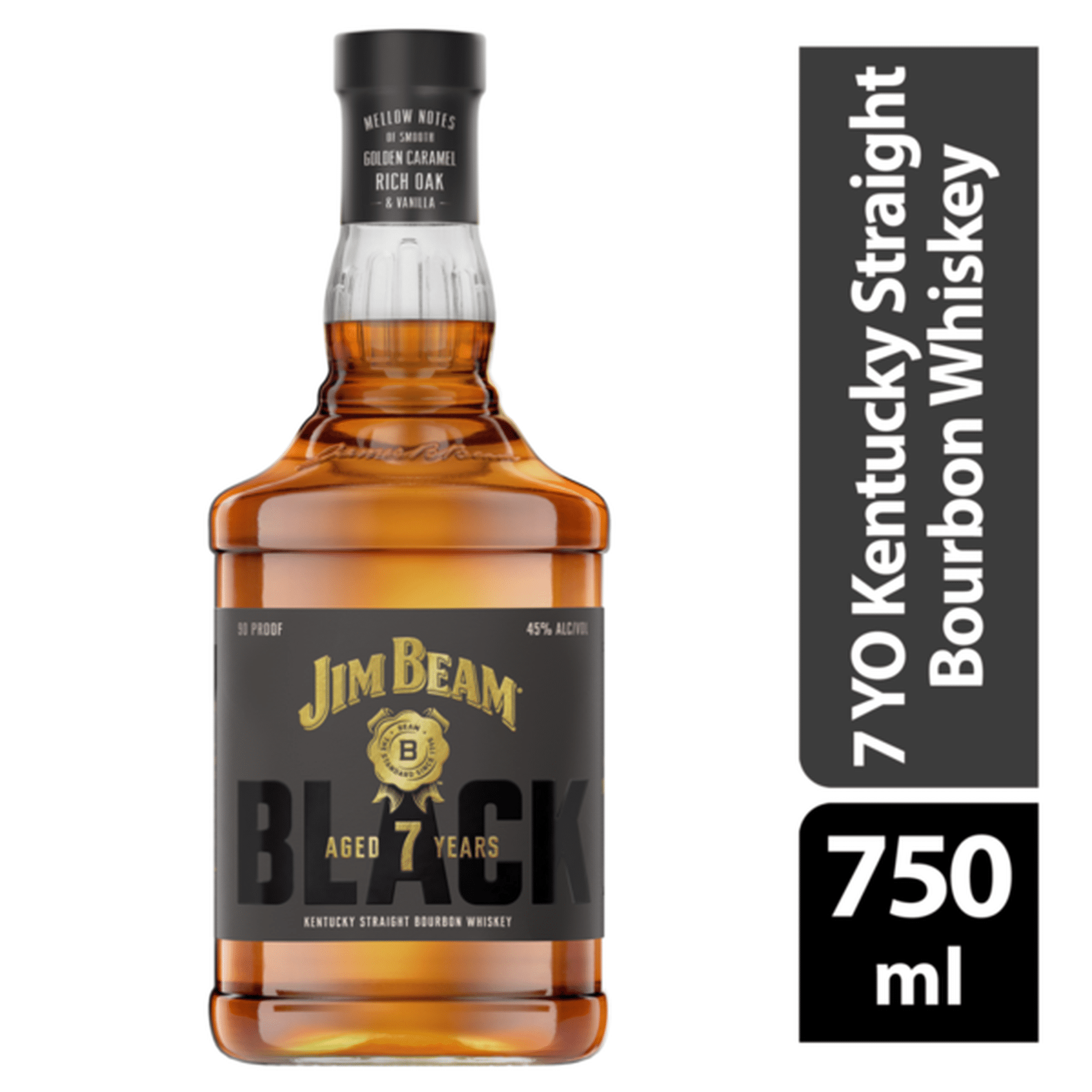 Jim Beam Black 7 Year Old Kentucky Straight Bourbon Whiskey (750 ml)  Delivery or Pickup Near Me - Instacart