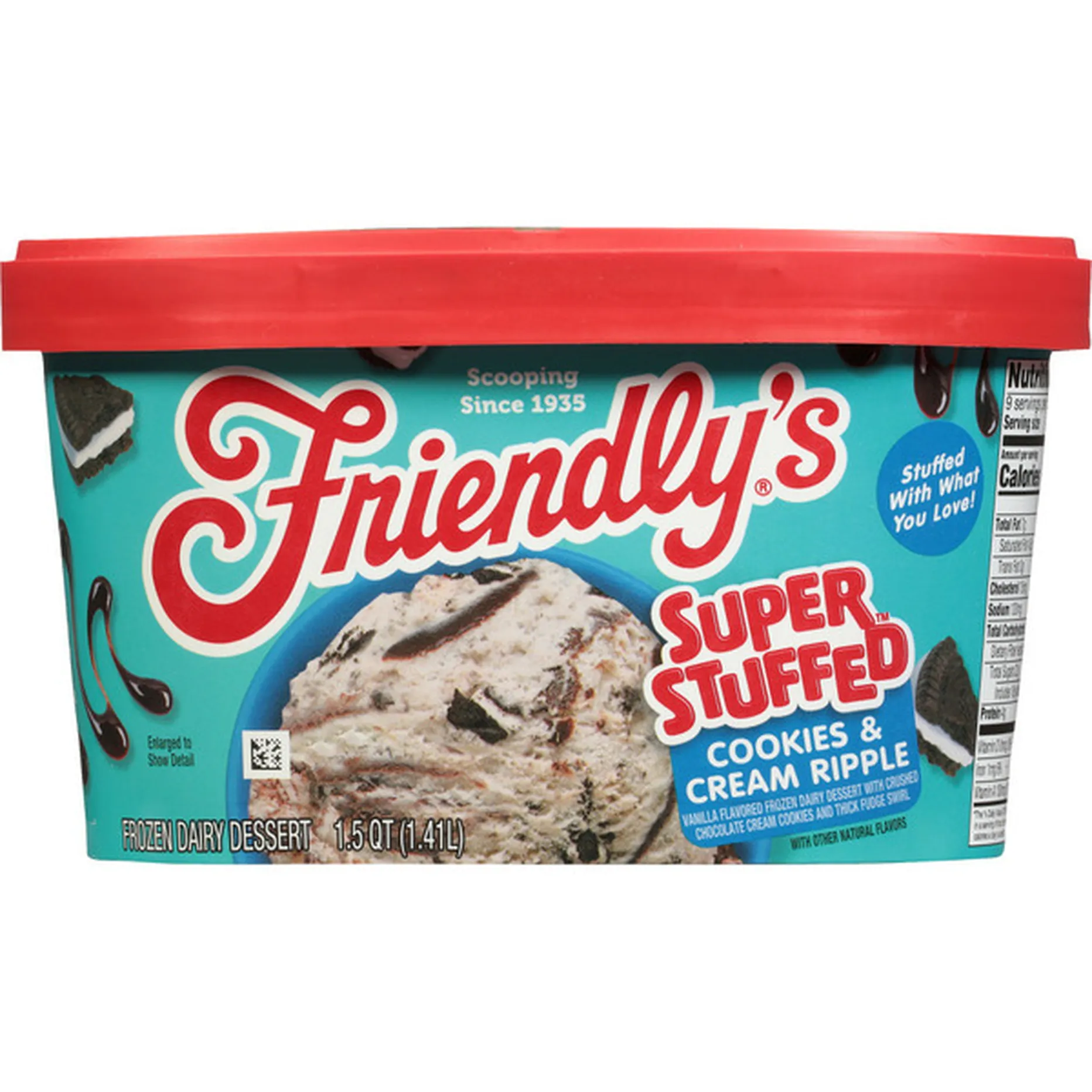 Friendly's Frozen Dairy Dessert Super Stuffed Cookies & Cream ...