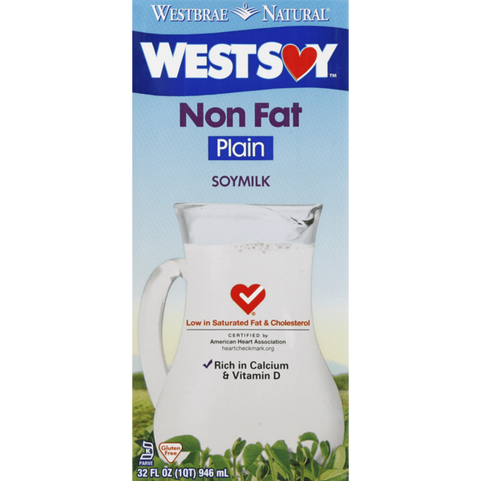 Westbrae Natural Soy Milk, Plain, Non Fat (32 fl oz) Delivery or Pickup  Near Me - Instacart