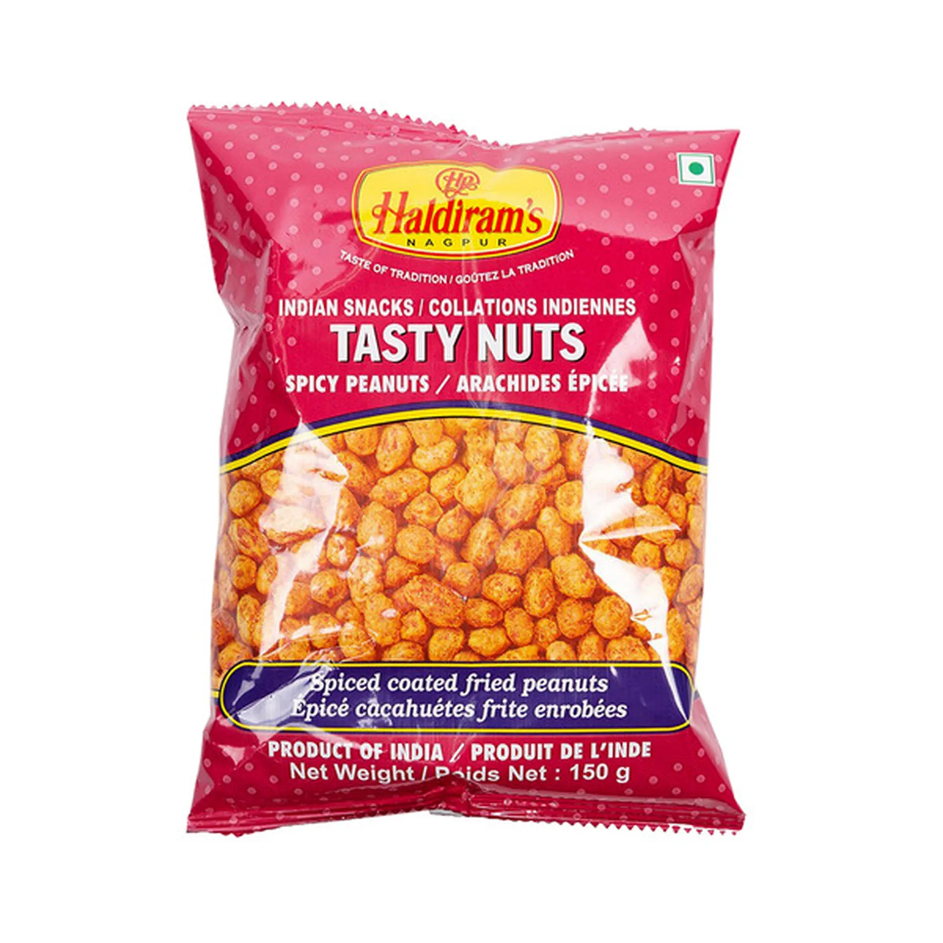 Haldiram's Tasty Nuts Indian Snacks Spiced Coated Fried Peanuts (150 g ...