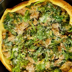 Savory Sausage & Broccoli Rabe Dutch Baby