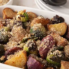 Crispy Parmesan Potatoes & Brussels