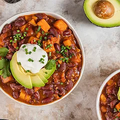 Beefy Sweet Potato and Black Bean Chili