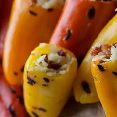 Stuffed Sweet Peppers with Pancetta & Cheddar