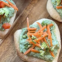 Heart Shaped Veggie Pizza