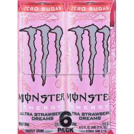 Monster Energy Energy Drink, Zero Sugar, Ultra Strawberry Dreams, 6 ...