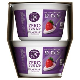 Dannon Light Fit Zero Sugar Strawberry Fat Free Yogurt Cultured