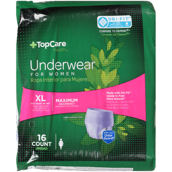 TopCare Maximum Absorbency Xl Underwear For Women, Light Lavender Color ...