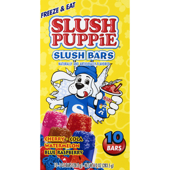 Slush Puppie Slush Bars, Cherry/Cola/Watermelon/Blue Raspberry, 10 Pack ...