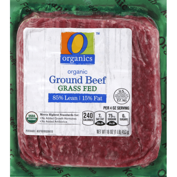 O Organics Beef Ground Organic 85 Lean Grass Fed 16 Oz Delivery Or Pickup Near Me Instacart
