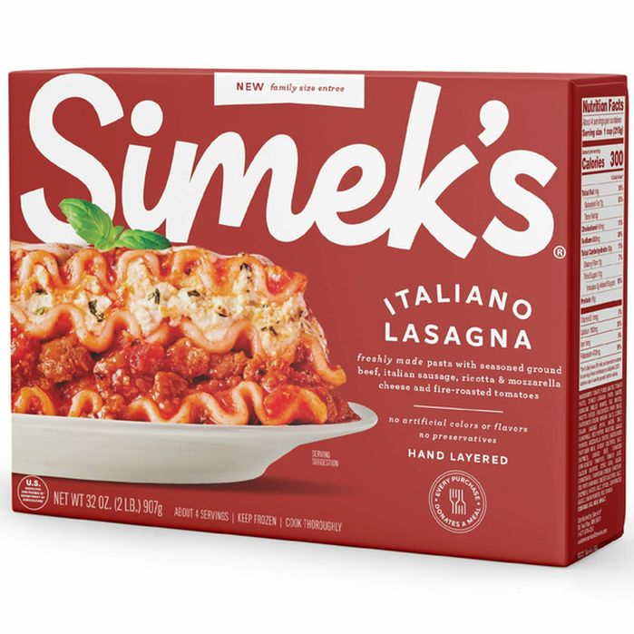 Simek's Italiano Lasagna, Family Size Frozen Meal (32 oz) Delivery or ...