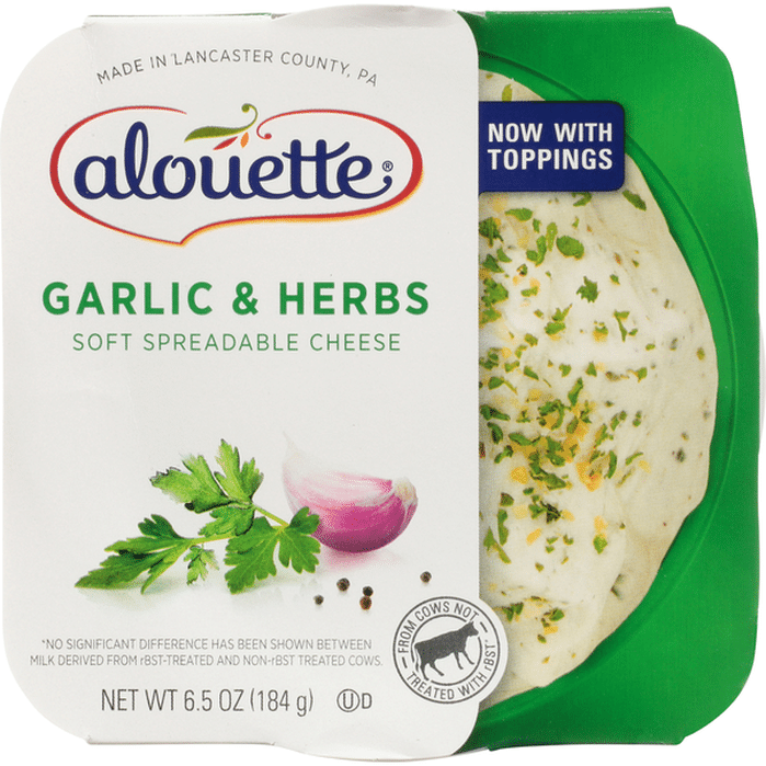 Alouette Spreadable Cheese, Soft, Garlic & Herbs (6.5 Oz) Delivery Or ...