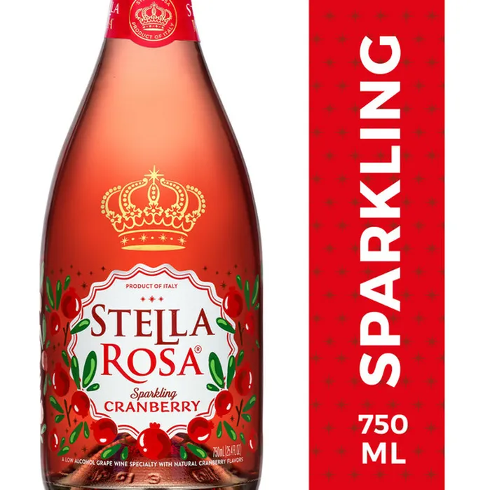 Stella Rosa Sparkling Cranberry Semi Sweet Italian Rosé Wine 750 ml