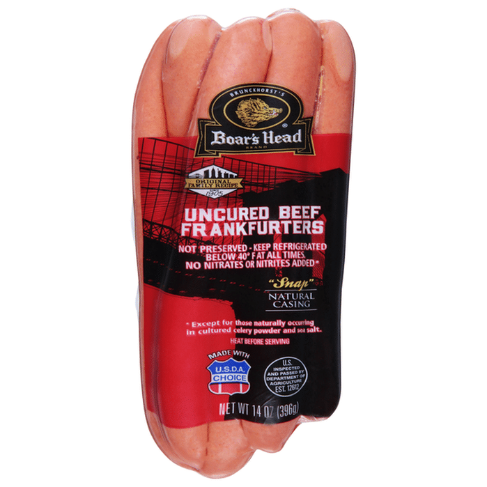 Boar's Head Uncured Beef Frankfurters (14 Oz) Delivery Or Pickup Near ...