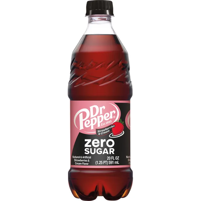 Dr Pepper Cola Zero Sugar Strawberries And Cream 20 Fl Oz Delivery Or Pickup Near Me Instacart