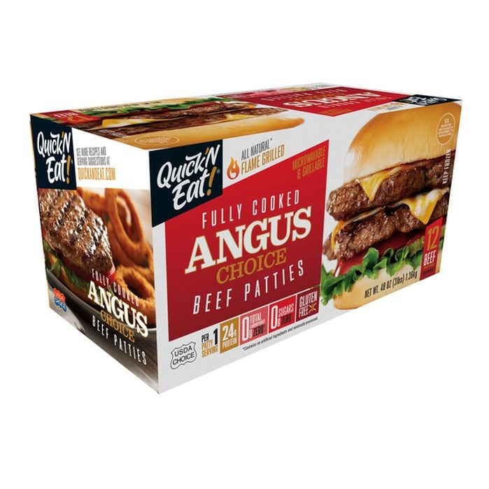 Quick 'n Eat Fully Cooked Angus Choice Beef Patties (3 lb) Delivery or ...