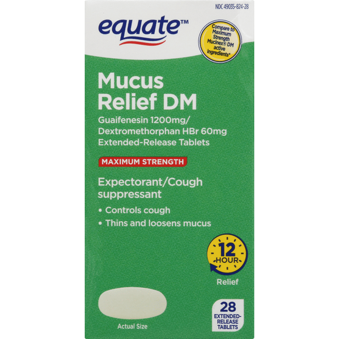 Equate Mucus Relief DM, Maximum Strength, Extended-Release Tablets (28 ...