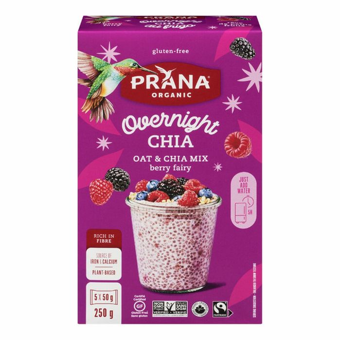 Prana Overnight Chia Berry Fairy Organic Oat & Chia Mix (250 g ...