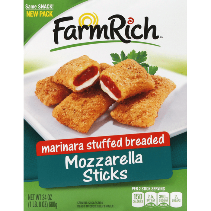 Farm Rich Mozzarella Sticks, Marinara Stuffed Breaded (24 oz) Delivery ...