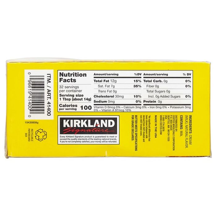 Kirkland Signature Unsalted Butter Quarters 4 X 1 Lb 1 Lb Delivery