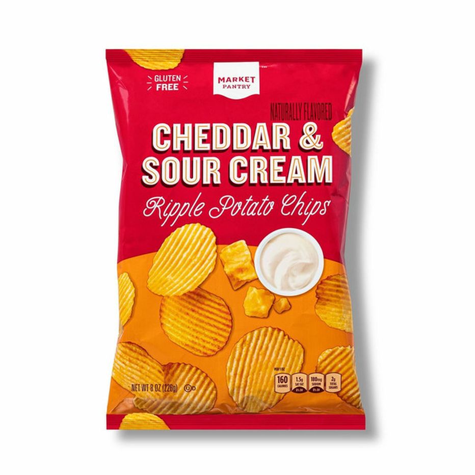 Market Pantry Cheddar Sour Cream Ripple Potato Chips Oz Delivery Or Pickup Near Me Instacart