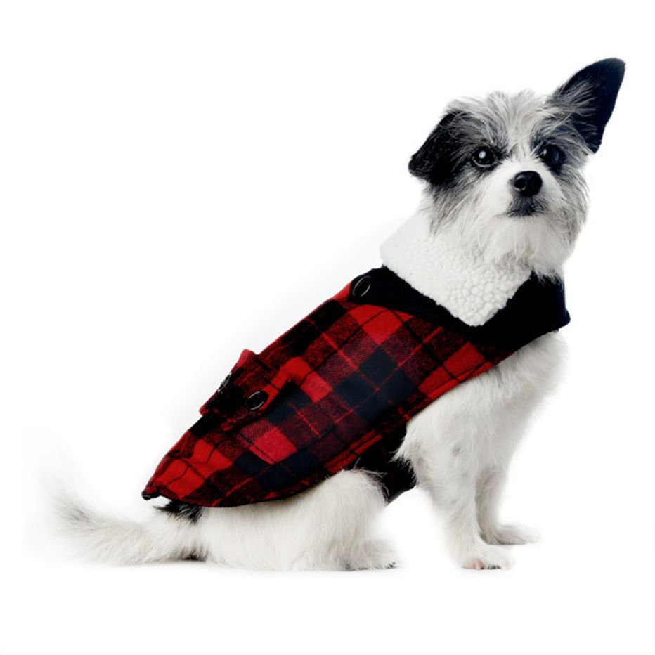 Wag-A-Tude Extra Small Red and Black Plaid Yoke Jacket (0.33 lb ...