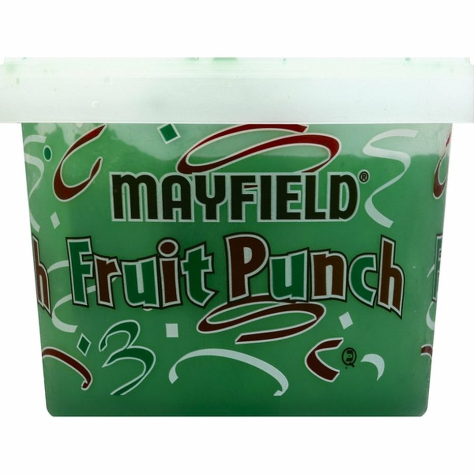 Mayfield Dairy Farms Sherbet Fruit Punch Green Half Gallon Plastic Pail