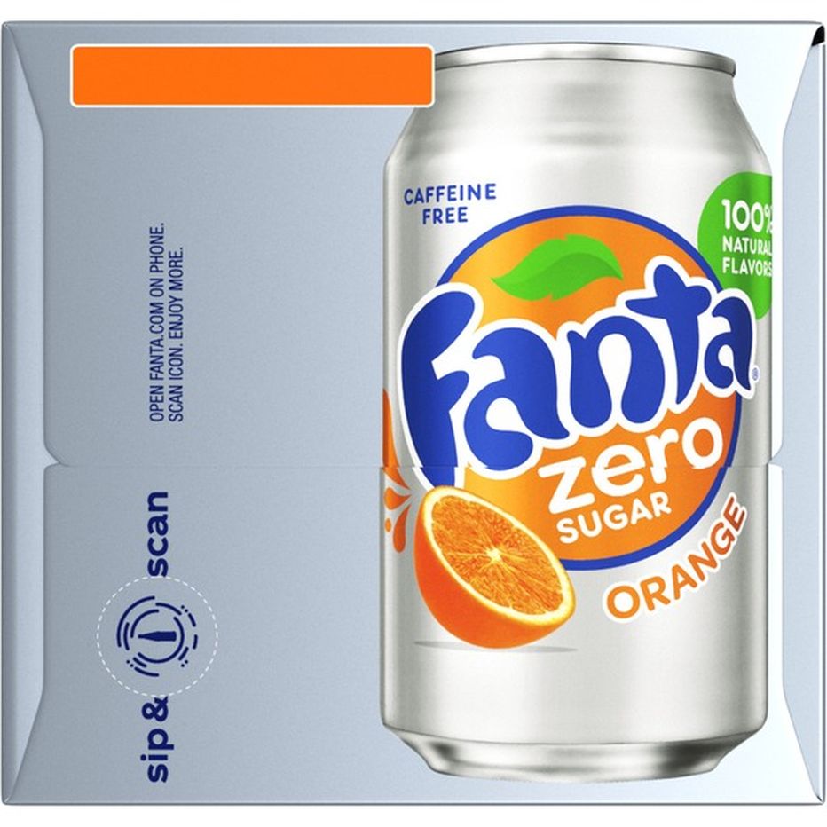 Fanta Orange Zero Sugar Soda Fruit Flavored Soft Drink (12 fl oz