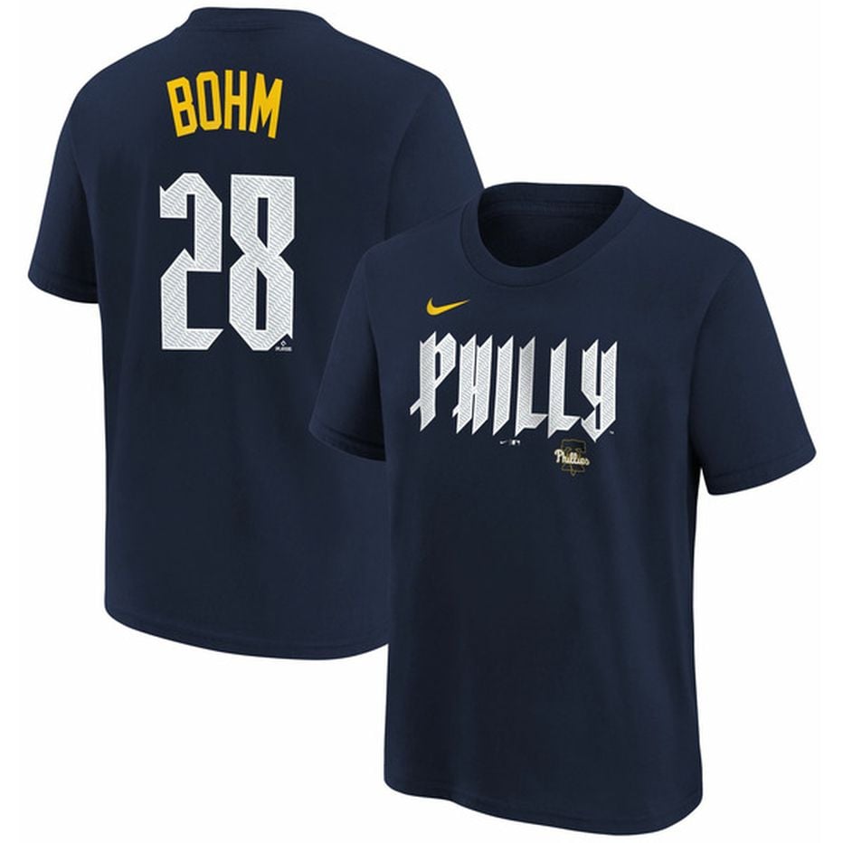 Nike Youth 2024 Philadelphia Phillies City Connect Alec Bohm Number 28 ...