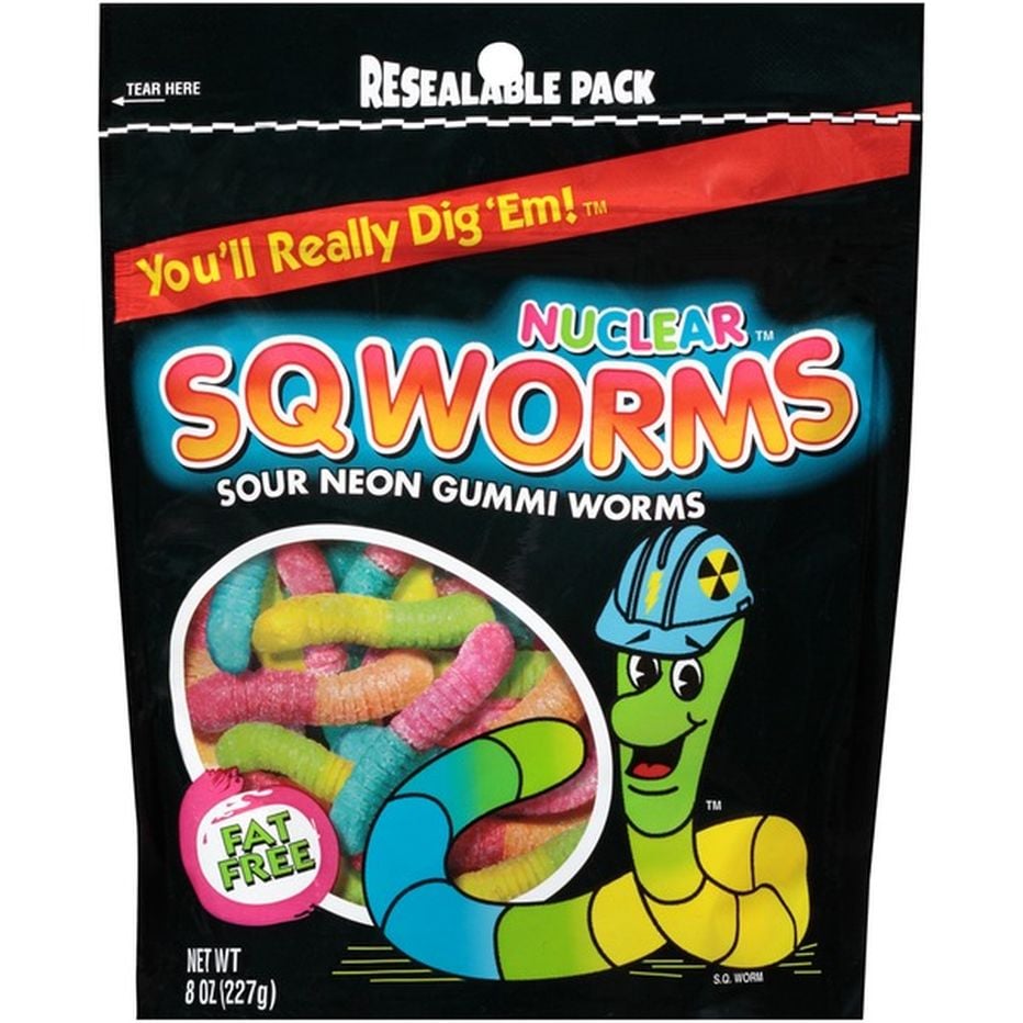 Nuclear Sqworms Sour Neon Gummi Worms Candy (8 oz) Delivery or Pickup ...