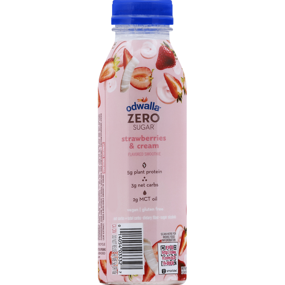 Odwalla Flavored Smoothie, Zero Sugar, Strawberries & Cream (12 fl oz