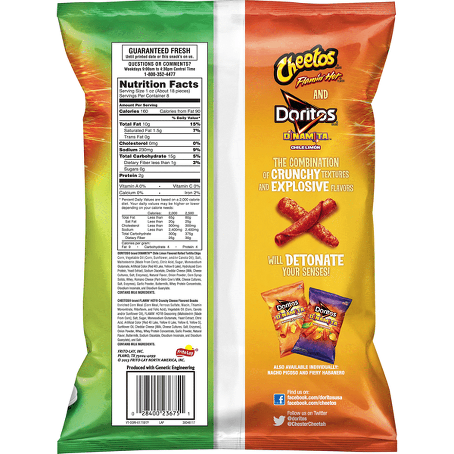 Lay's Cheese Flavored Snacks and Rolled Tortilla Chips, Flamin' Hot ...