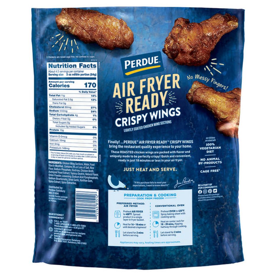 Perdue Air Fryer Ready Roasted Crispy Chicken Wings Sections 22 Oz